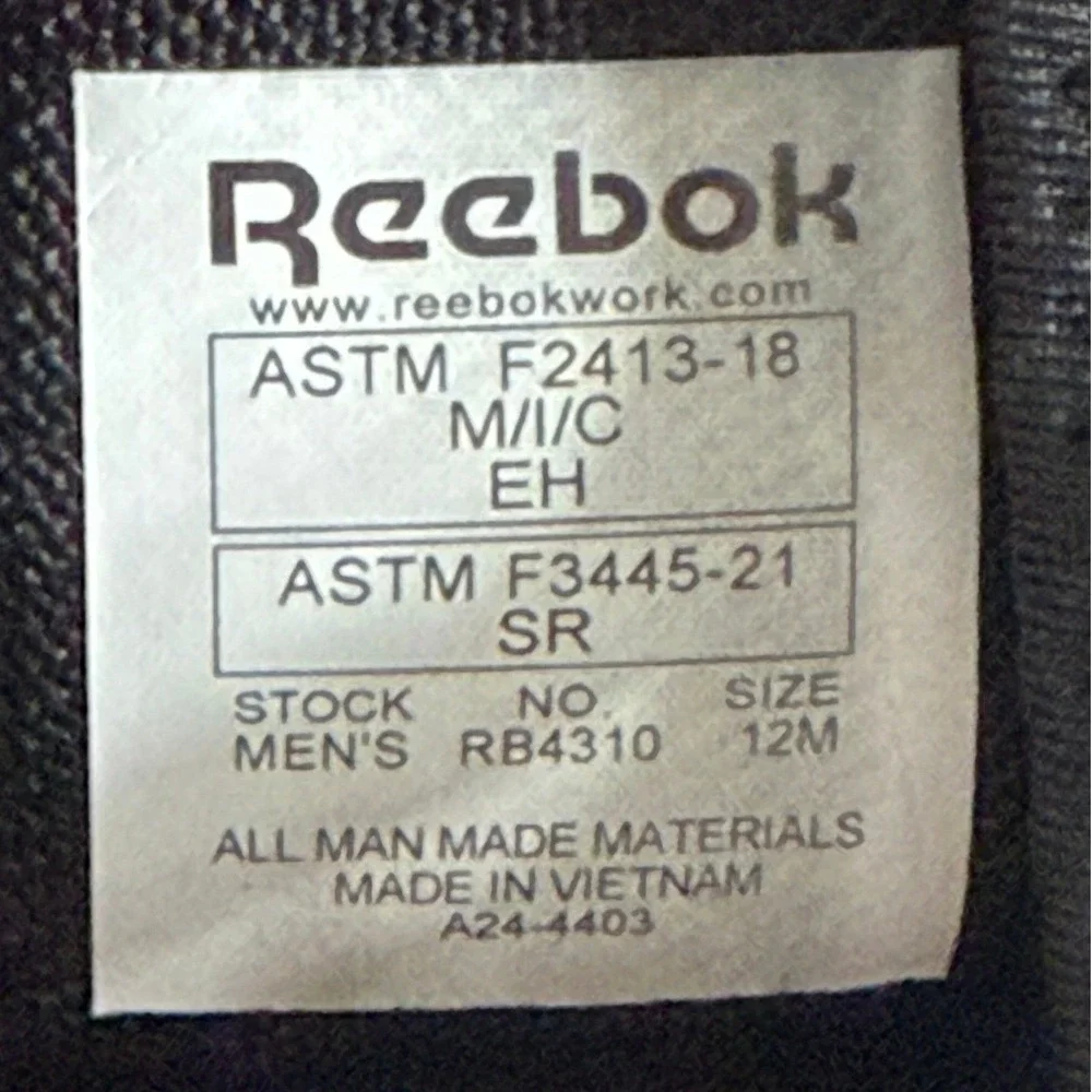 Reebok Work Men's 12 RB4310 Floatride Energy Tactical EH Comp Toe Shoes 1057